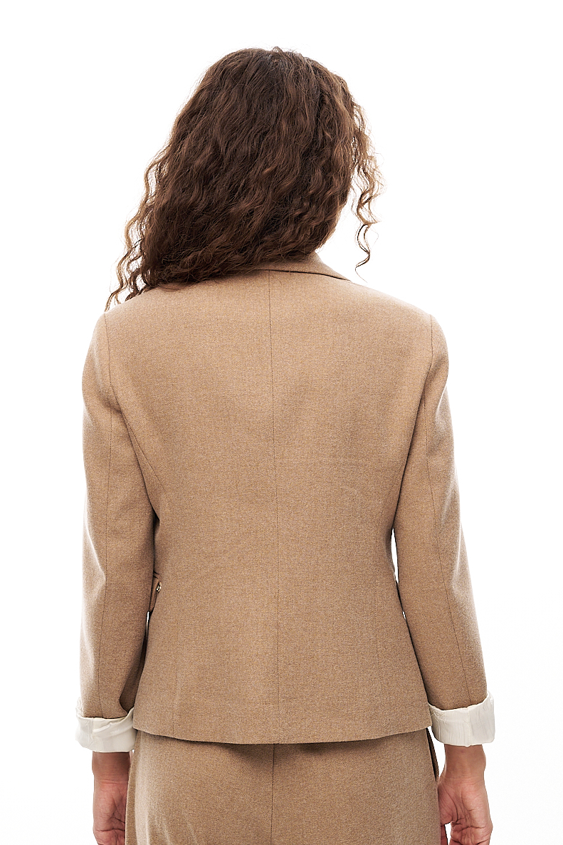 OTTOD'AME Жакет из пальтовой шерсти кунжутного оттенка