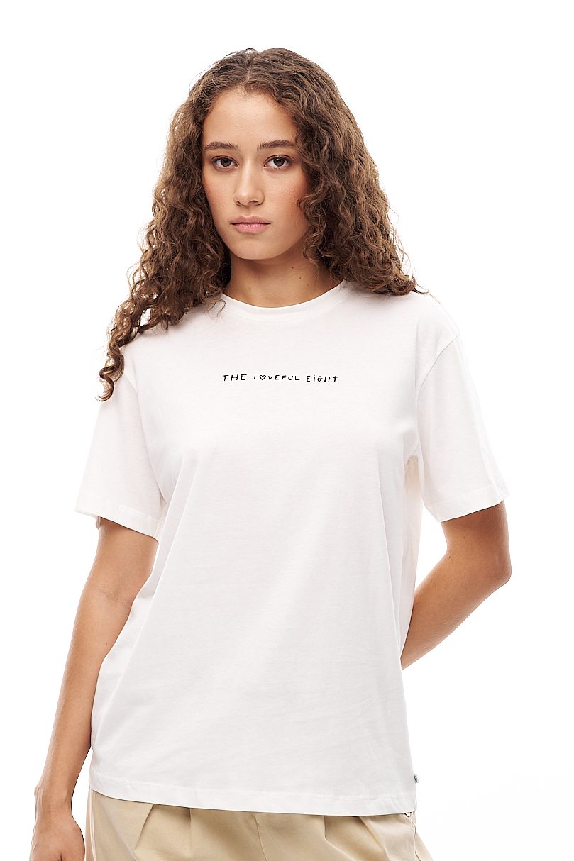 OTTOD'AME  Футболка из органического  хлопка с принтом "The lovefull eight"