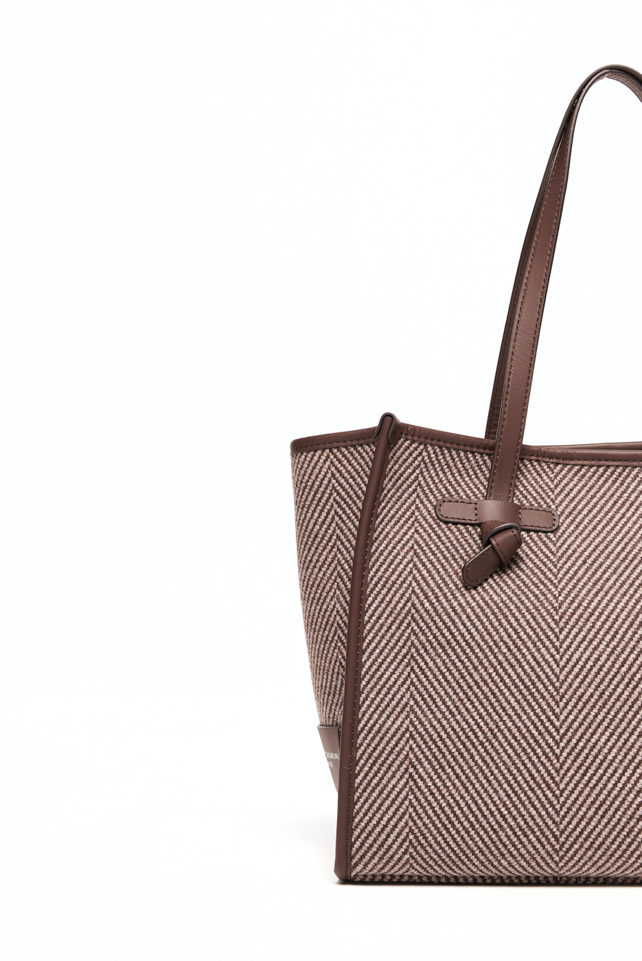 GIANNI CHIARINI Сумка-тоут Marcella 32 SPIGA из шерсти жаккардового плетения оттенка какао