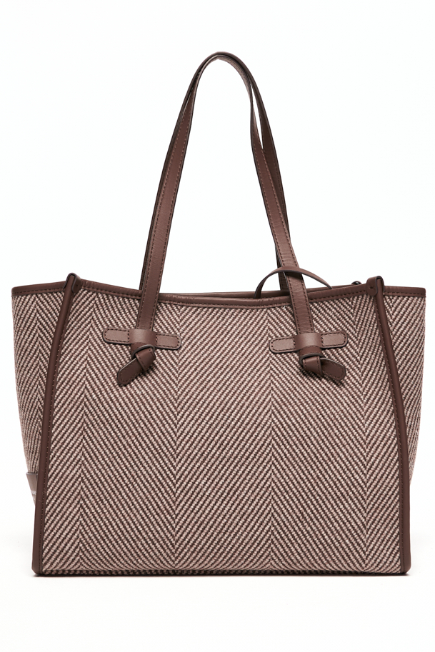 GIANNI CHIARINI Сумка-тоут Marcella 32 SPIGA из шерсти жаккардового плетения оттенка какао