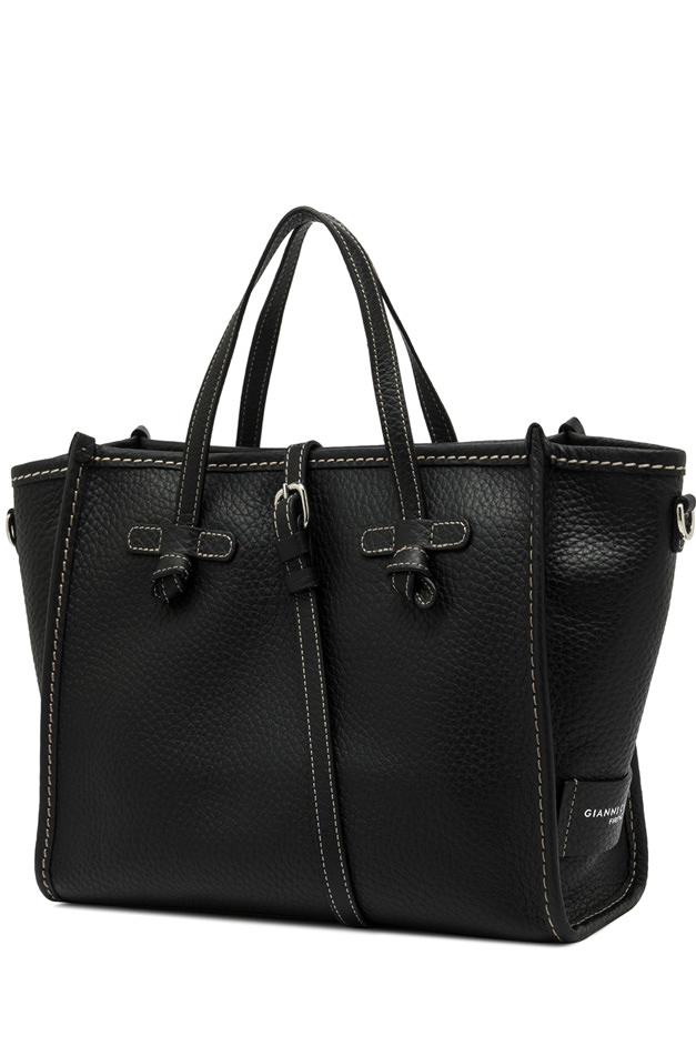 GIANNI CHIARINI  Сумка MARCELLA 32 из премиальной зернистой кожи черного цвета с застежкой на молнии