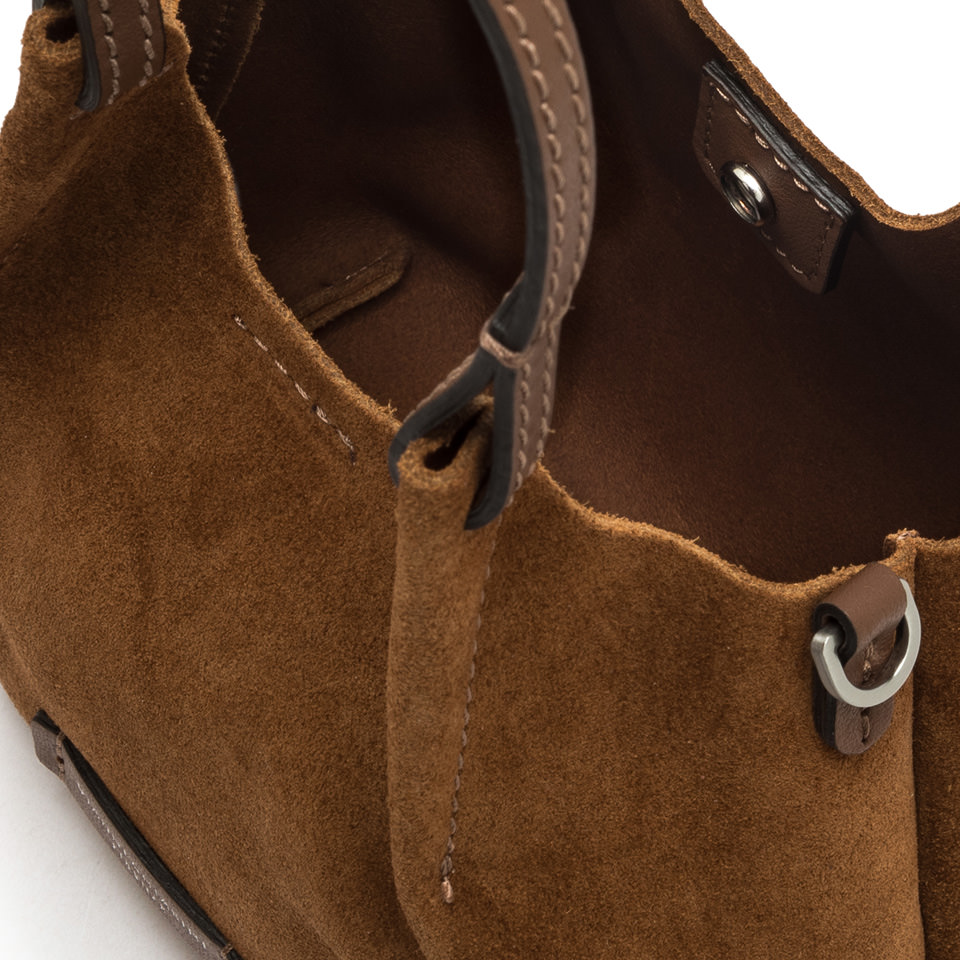 GIANNI CHIARINI Сумка DUA mini из бархатистой замши оттенка коньяка