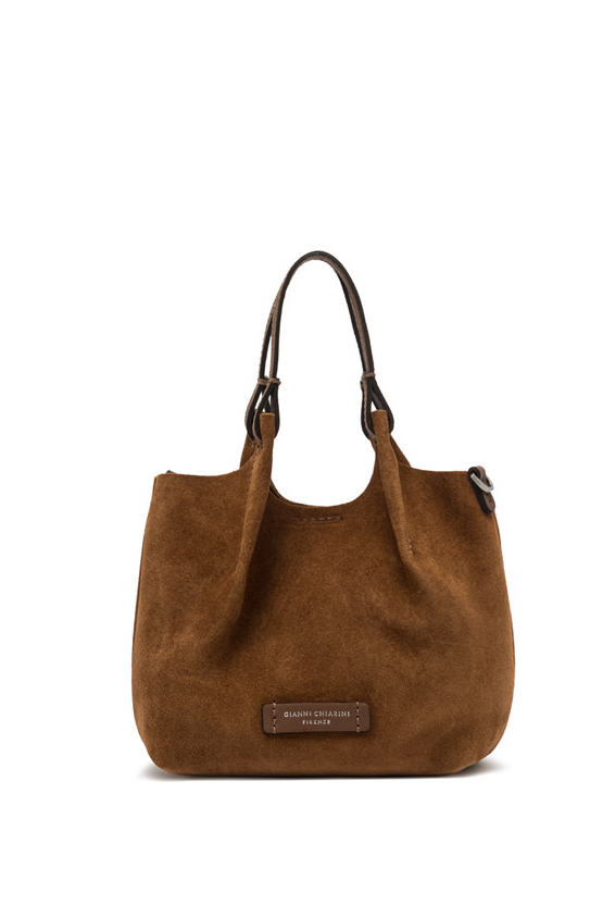 GIANNI CHIARINI Сумка DUA mini из бархатистой замши оттенка коньяка