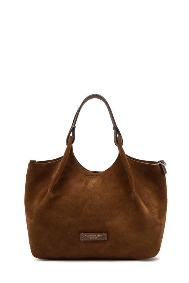 GIANNI CHIARINI Сумка DUA из  бархатистой замши  оттенка коньяка