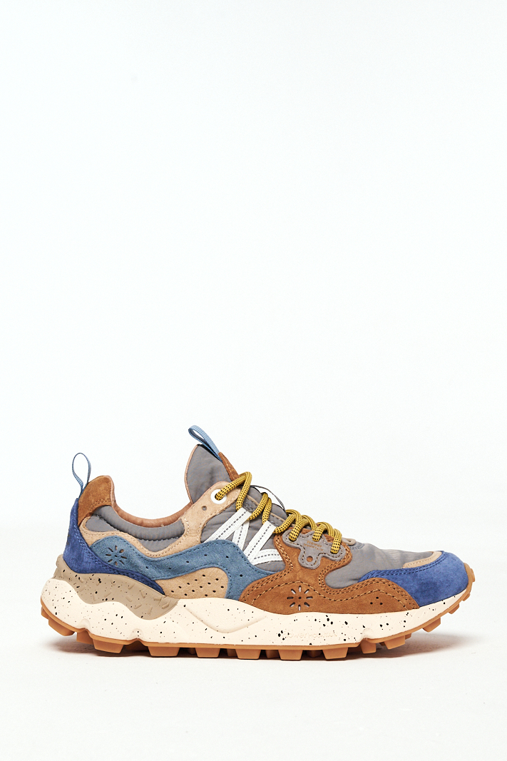 FLOWER MOUNTAIN Кроссовки треккинговые YAMANO 3 в комбинации замши и нейлона коричнево-серого оттенка