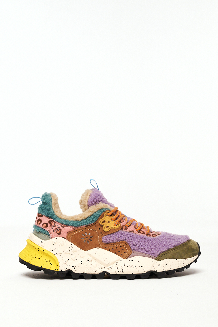 FLOWER MOUNTAIN Кроссовки треккинговые KOTETSU из комбинированной замши и шерсти овчины teddy