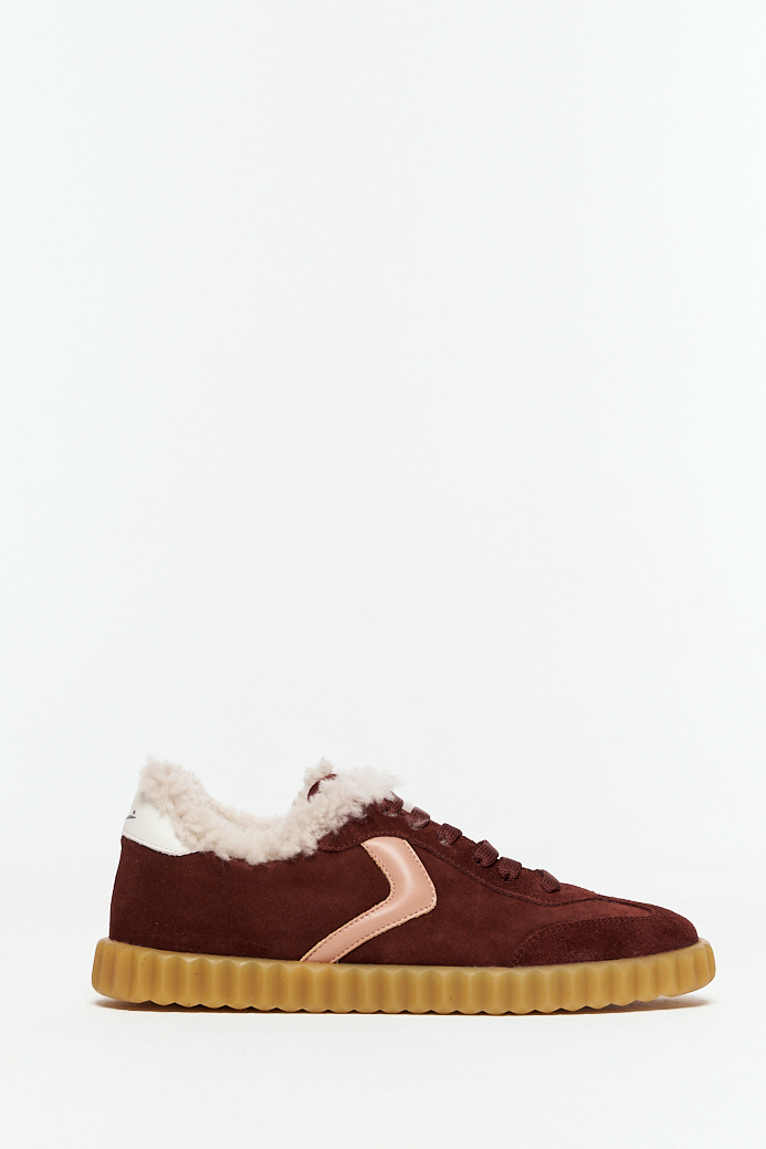 VOILE BLANCHE  Кеды INES из замши оттенка шоколада на меху овчины