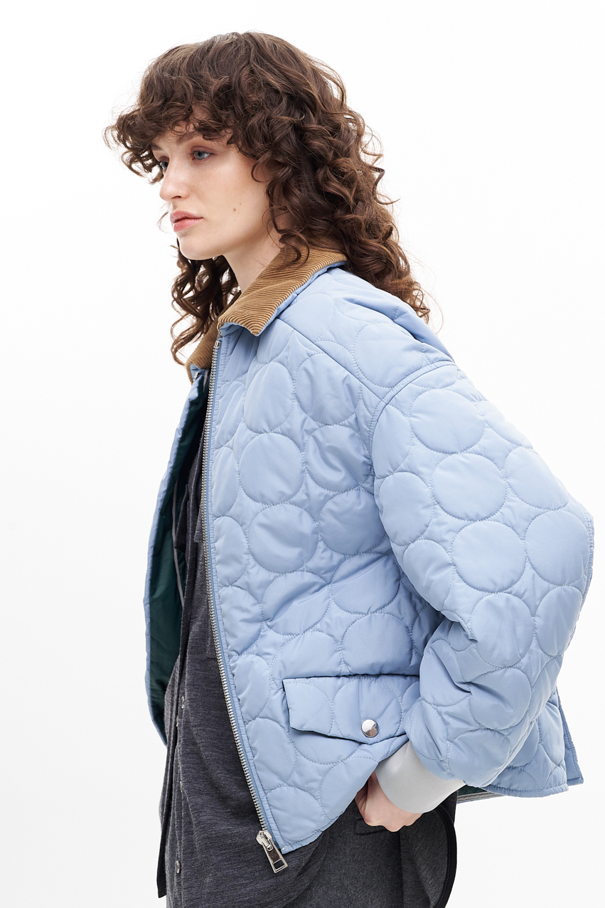 TELA Куртка-ватник стеганая с воротником из кордового вельвета