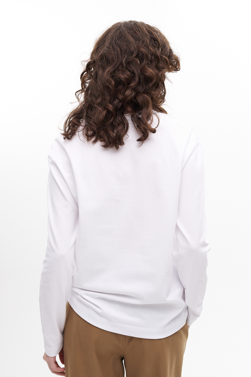 TELA Лонгслив из органического хлопка белого цвета