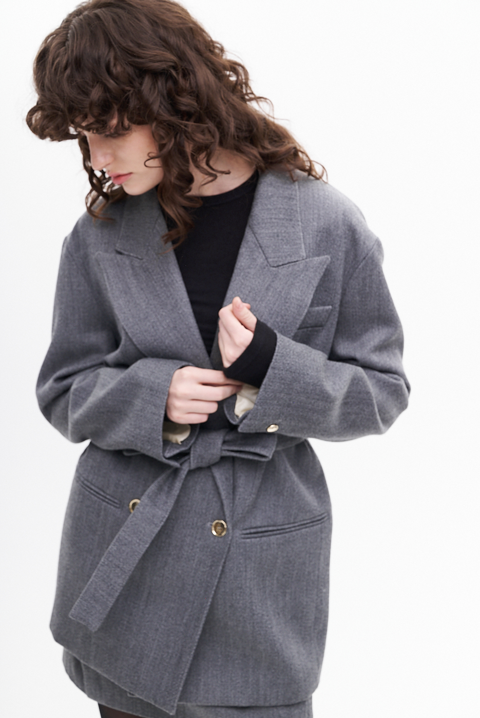 TELA Жакет из пальтовой шерсти в оттенке серого меланжа