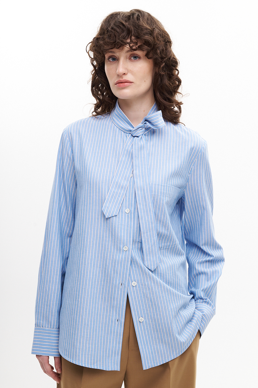 TELA Рубашка из хлопка-пике с воздушным бантом