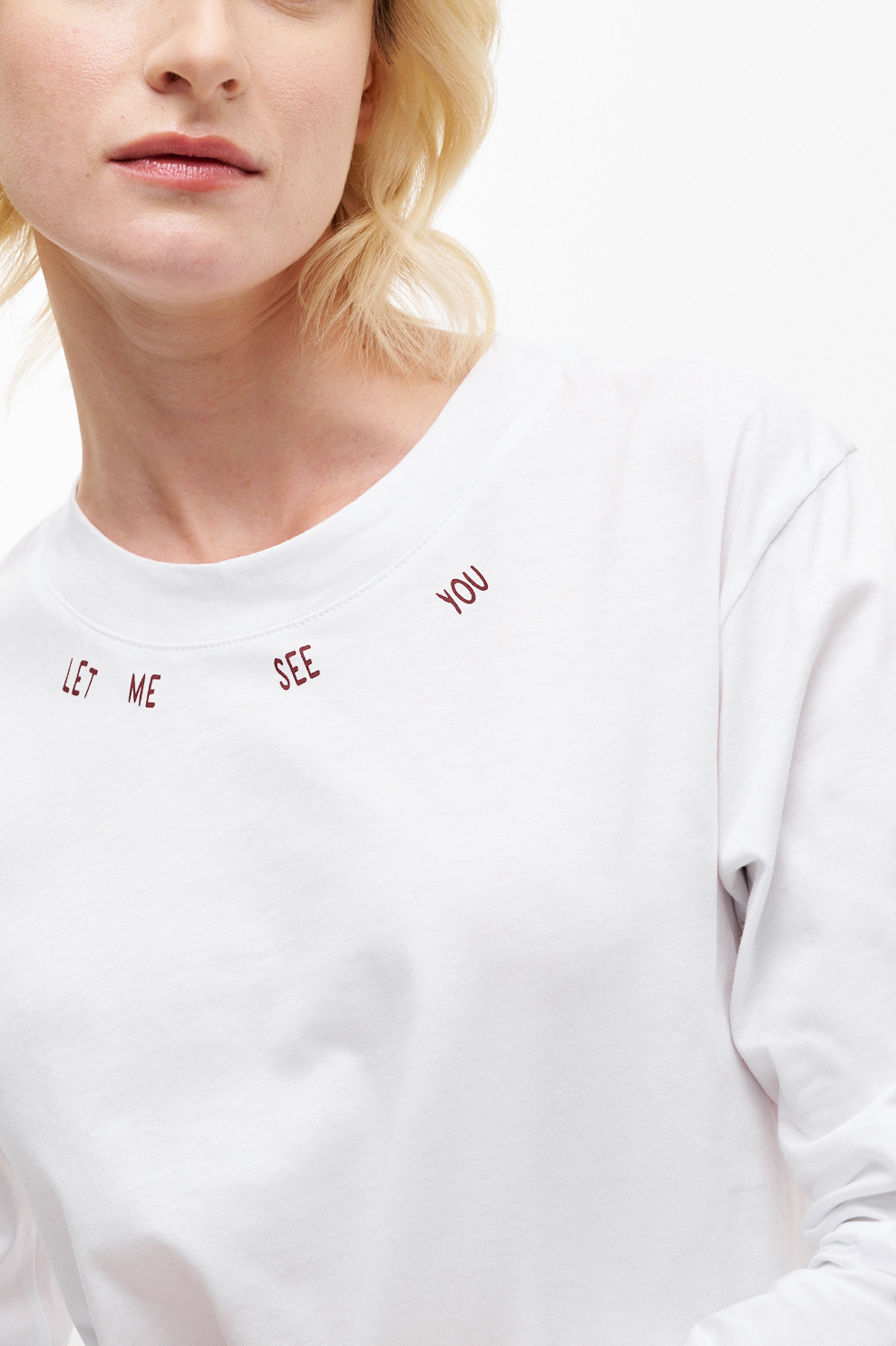 MERCÍ Лонгслив из  органического хлопка с принтом  ‘let me see you’