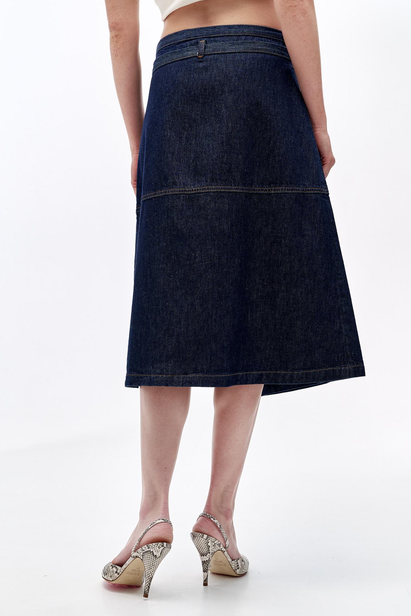 TELA Юбка на запáх из премиального крафтового денима