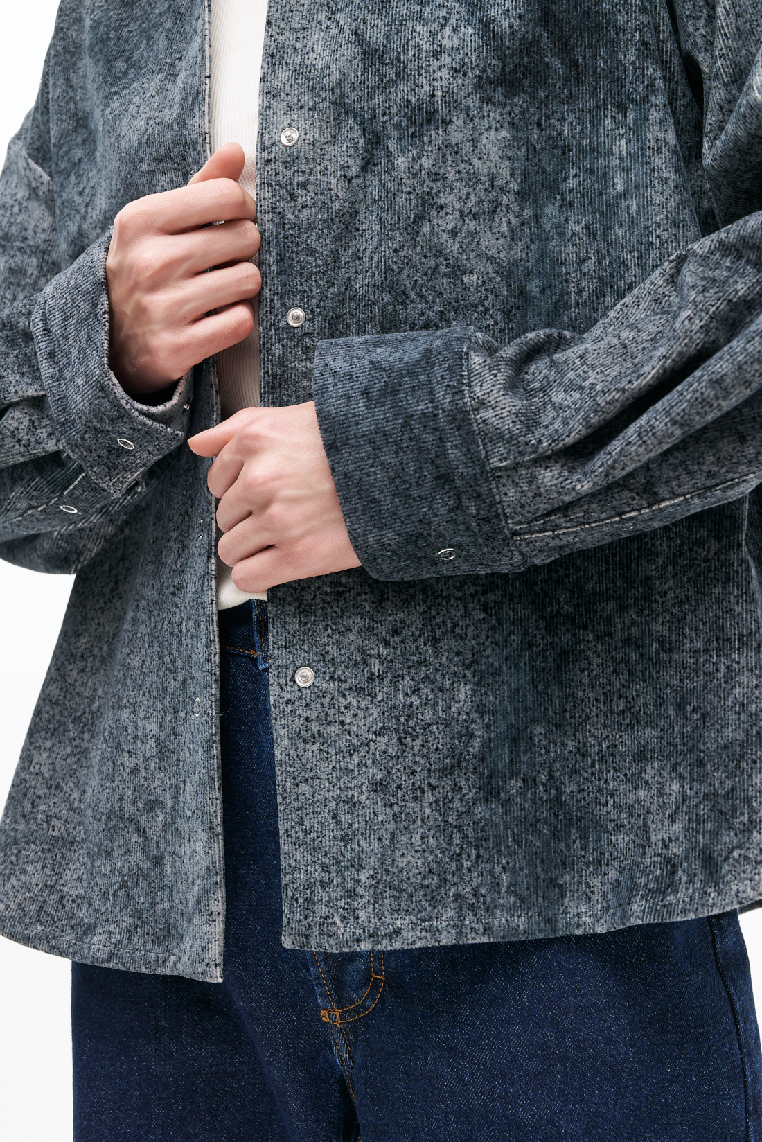 ROSEANNA Рубашка BIJOU свободного кроя из фактурного вельвета с тай-дай принтом