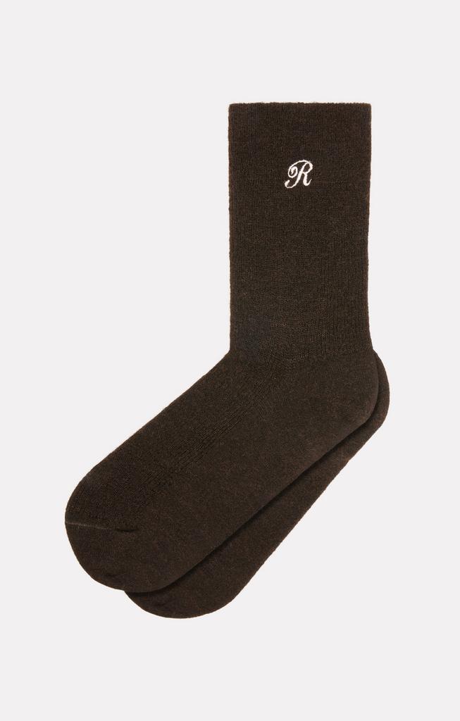 ROSEANNA Носки с фирменной вышивкой из бленда мохера и шерсти альпака в оттенке горького шоколада