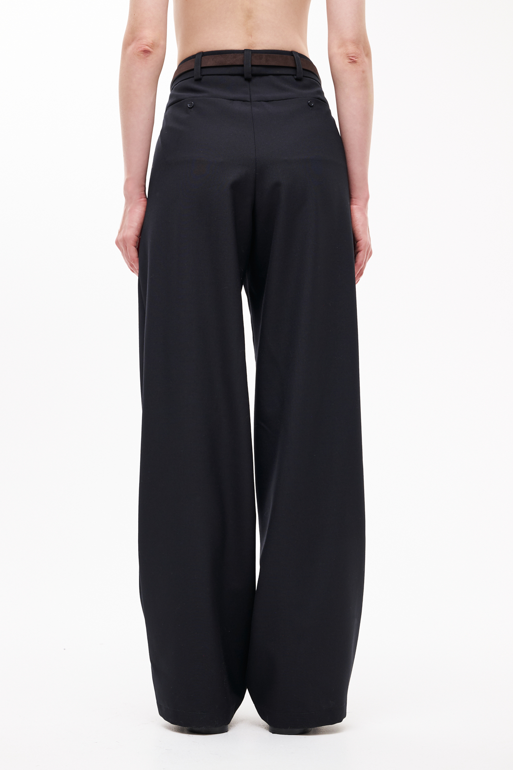 ROSEANNA Брюки-палаццо OSCAR с архитектурными складами из костюмной шерсти