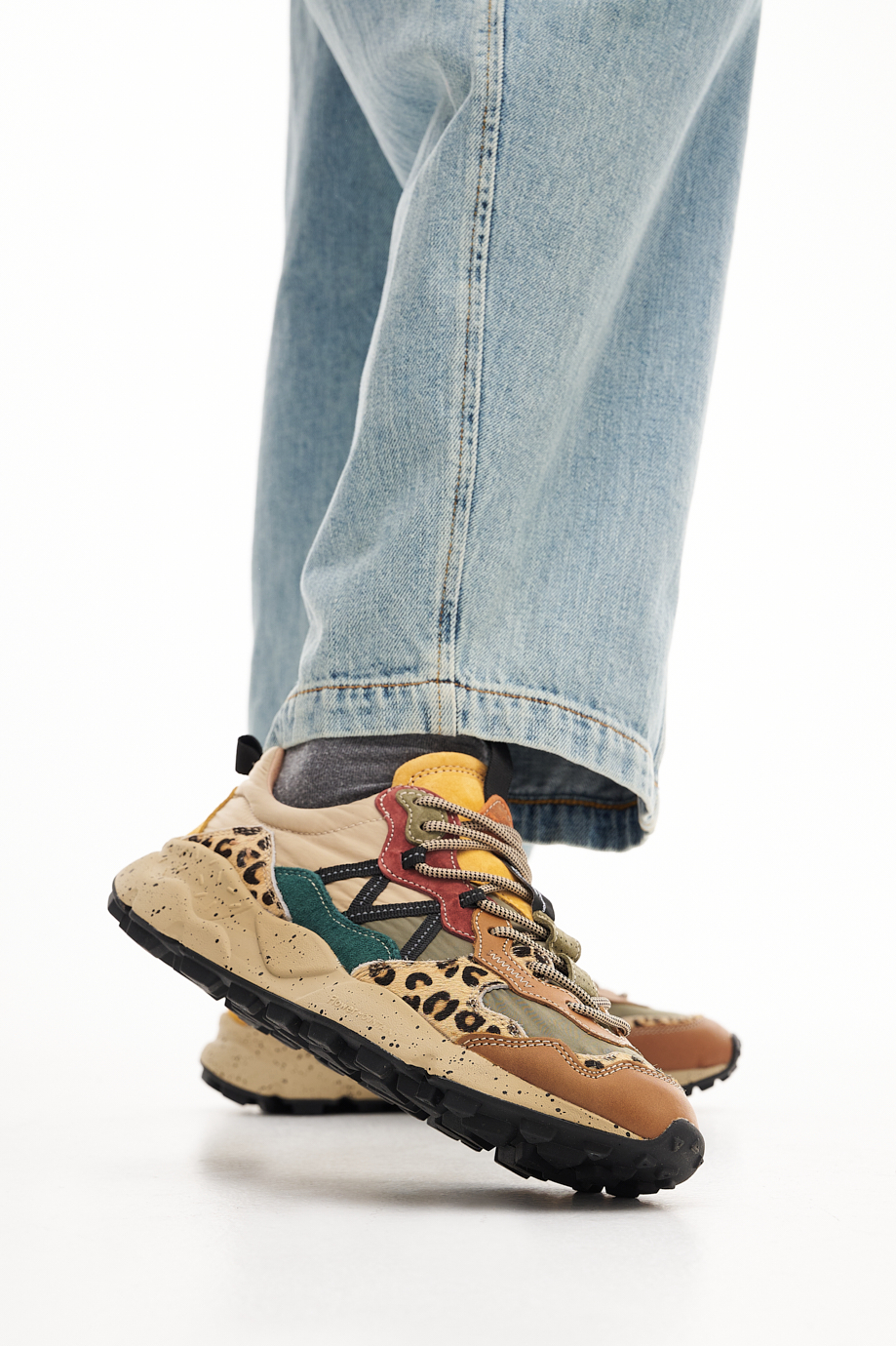 FLOWER MOUNTAIN Кроссовки треккинговые LENZAN c фигурной шнуровкой в комбинации замши и нейлона