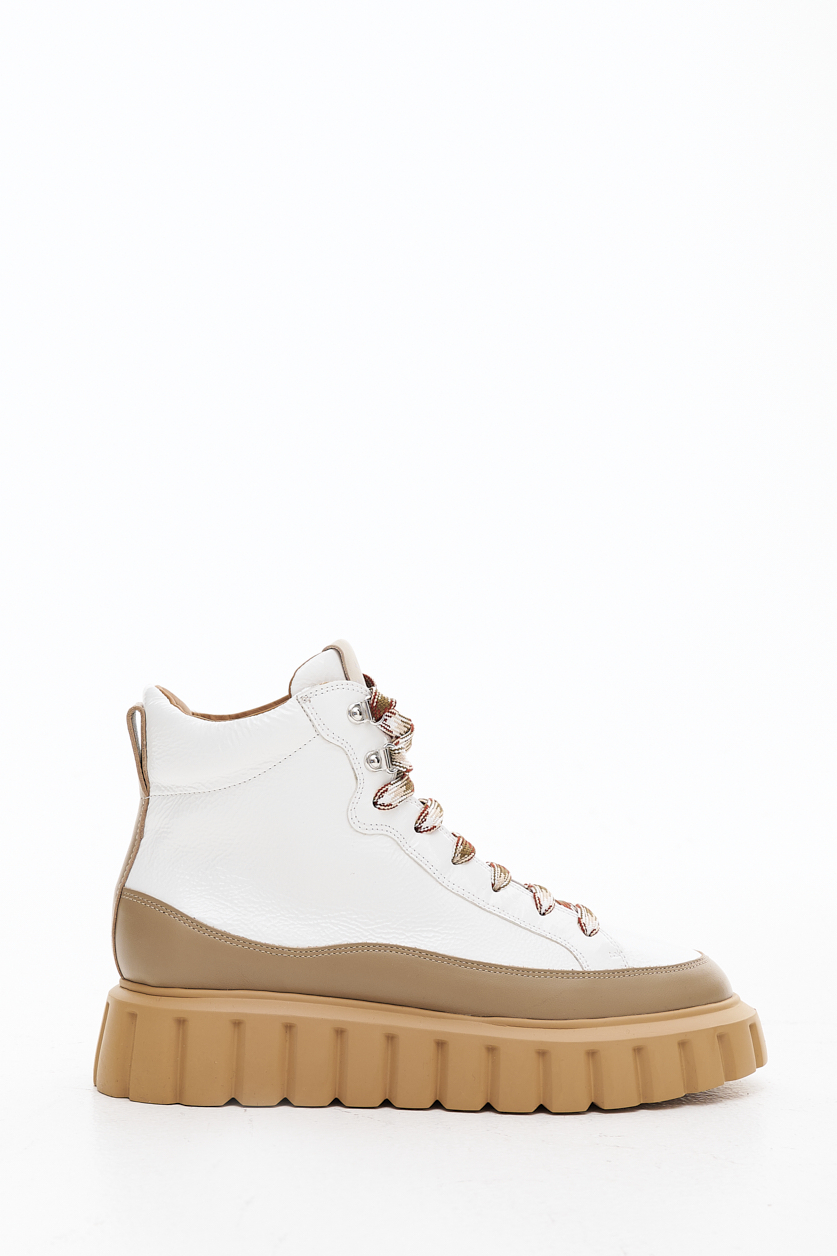 VOILE BLANCHE Ботинки GRENELLE из лаковой кожи с акцентными шнурками