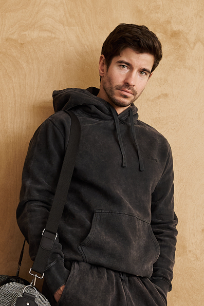 MC2 SAINT BARTH  Худи из зимнего футера оттенка графит с винтажным стираным эффектом