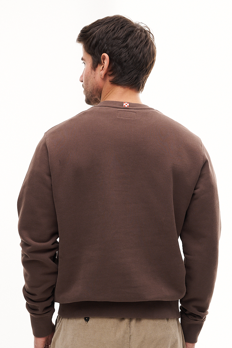 MC2 SAINT BARTH  Свитшот из зимнего футера оттенка какао с фирменным принтом