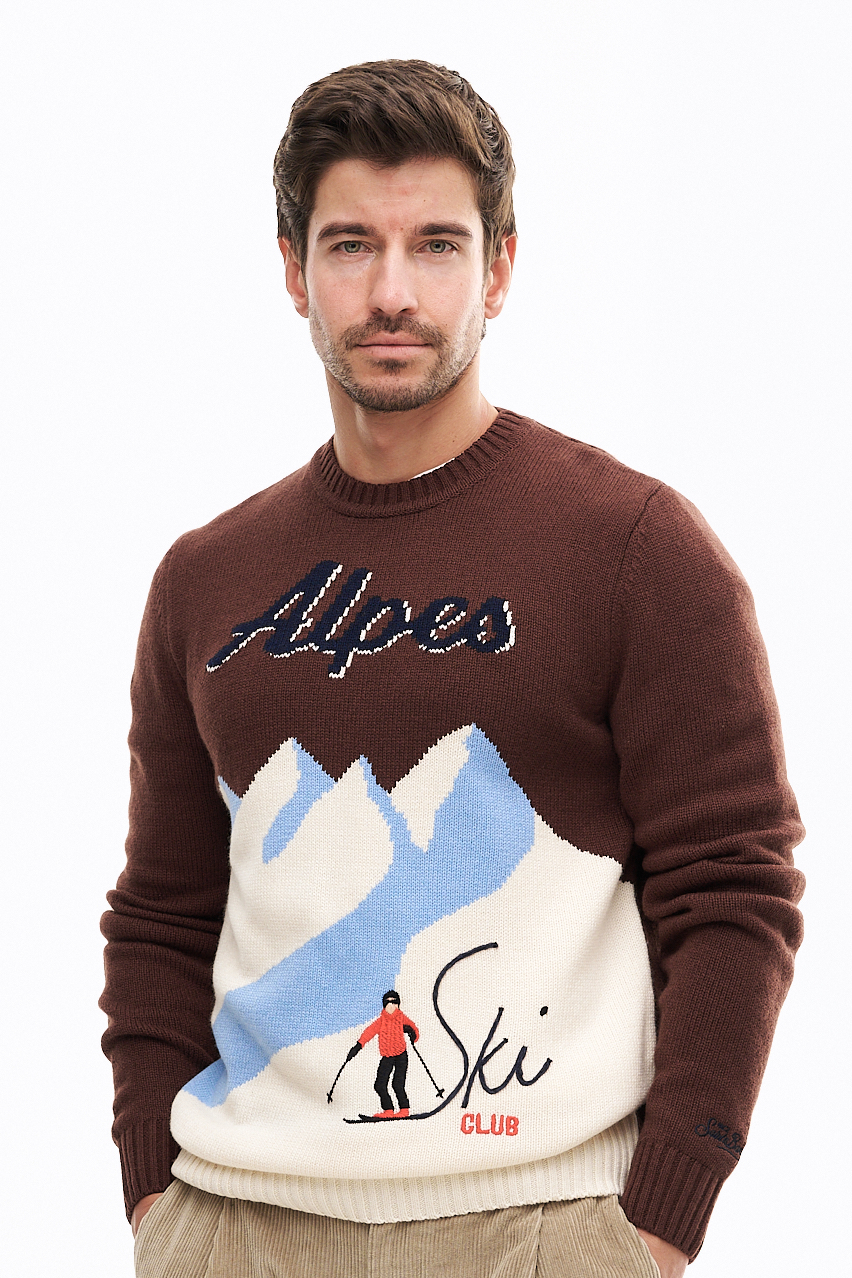 MC2 SAINT BARTH  Пуловер из бленда кашемира и шерсти ‘Alpes Ski Club’