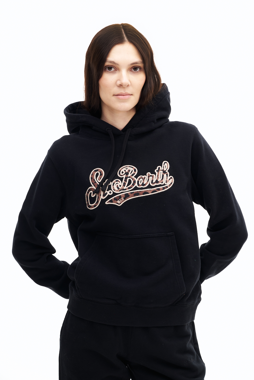 MC2 SAINT BARTH  Худи из утепленного футера с фирменной  аппликацией leo