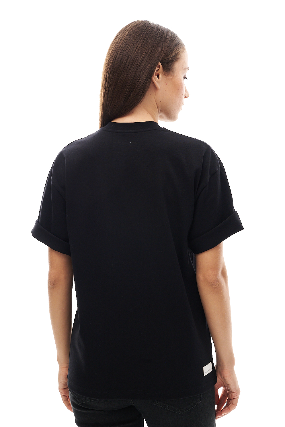 nine:inthe:morning Футболка HAILEY оверсайз кроя из зимнего хлопка с фирменной вышивкой черная