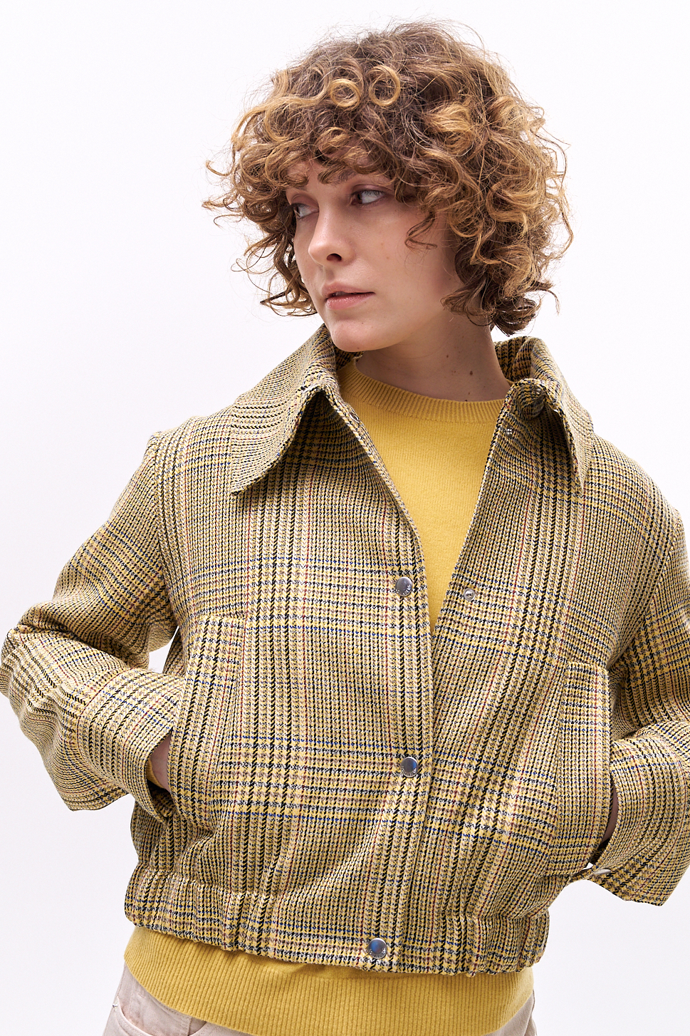 MARGAUX LONNBERG Куртка из твидовой шерсти тартан с рисунком в клетку