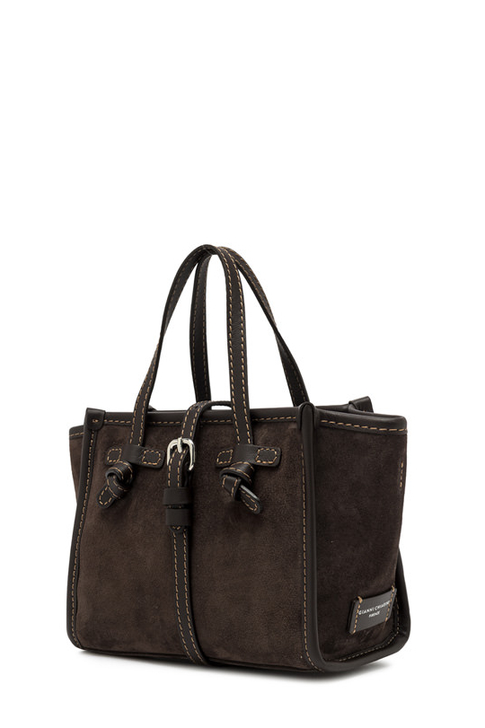 GIANNI CHIARINI Сумка-тоут MISS MARCELLA из премиальной замши оттенка эспрессо