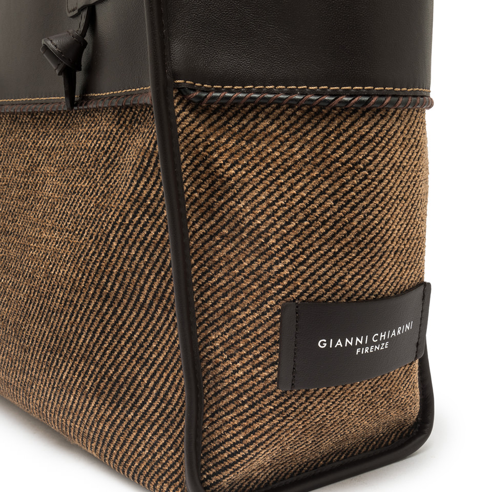 GIANNI CHIARINI Сумка-тоут Marcella SPIGA из шерсти жаккардового плетения оттенка какао