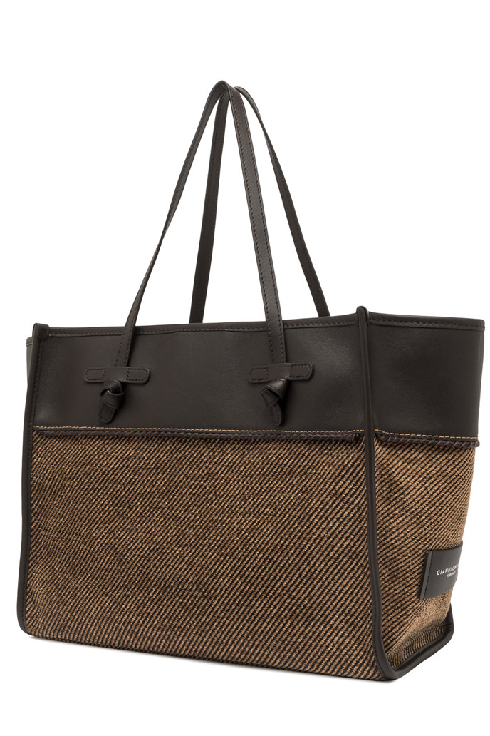 GIANNI CHIARINI Сумка-тоут Marcella SPIGA из шерсти жаккардового плетения оттенка какао