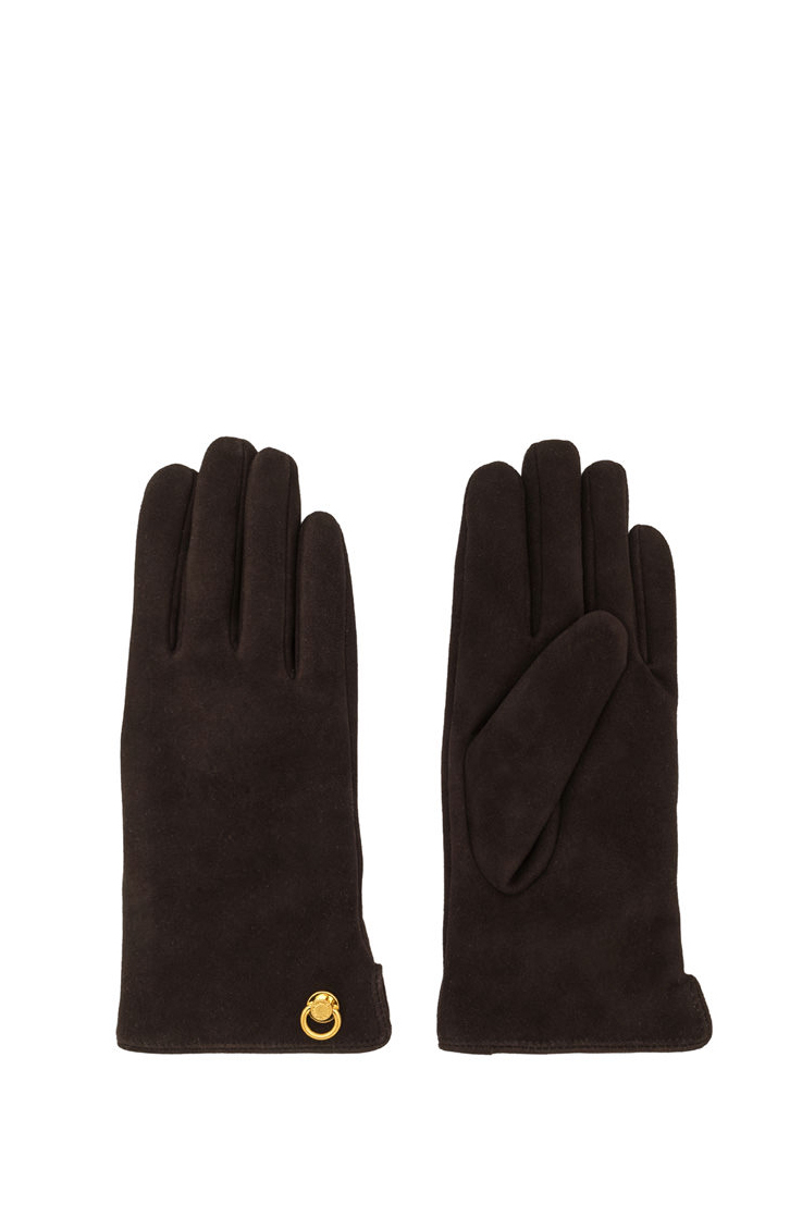 GIANNI CHIARINI  Перчатки из премиальной замши оттенка шоколада на подкладке из кашемира