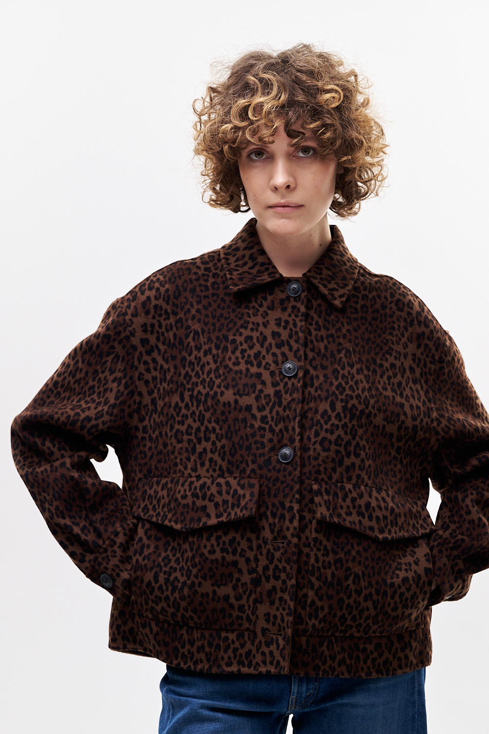 MC2 SAINT BARTH Пальтовая рубашка из двухслойной шерсти handmade с лео-принтом