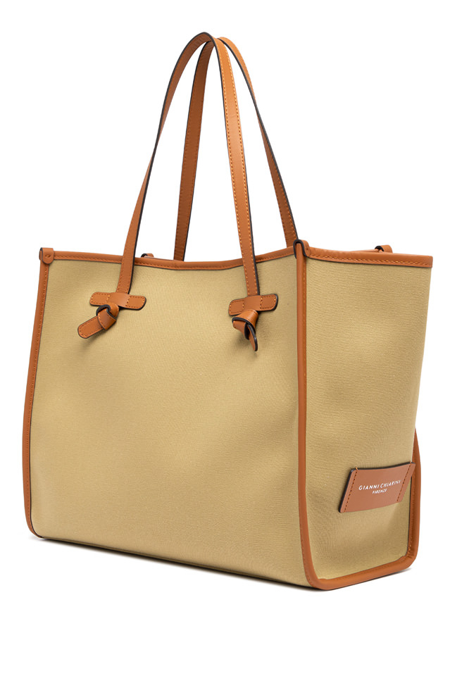 GIANNI CHIARINI Сумка-тоут Marcella Original из хлопка канвас оттенка фисташки