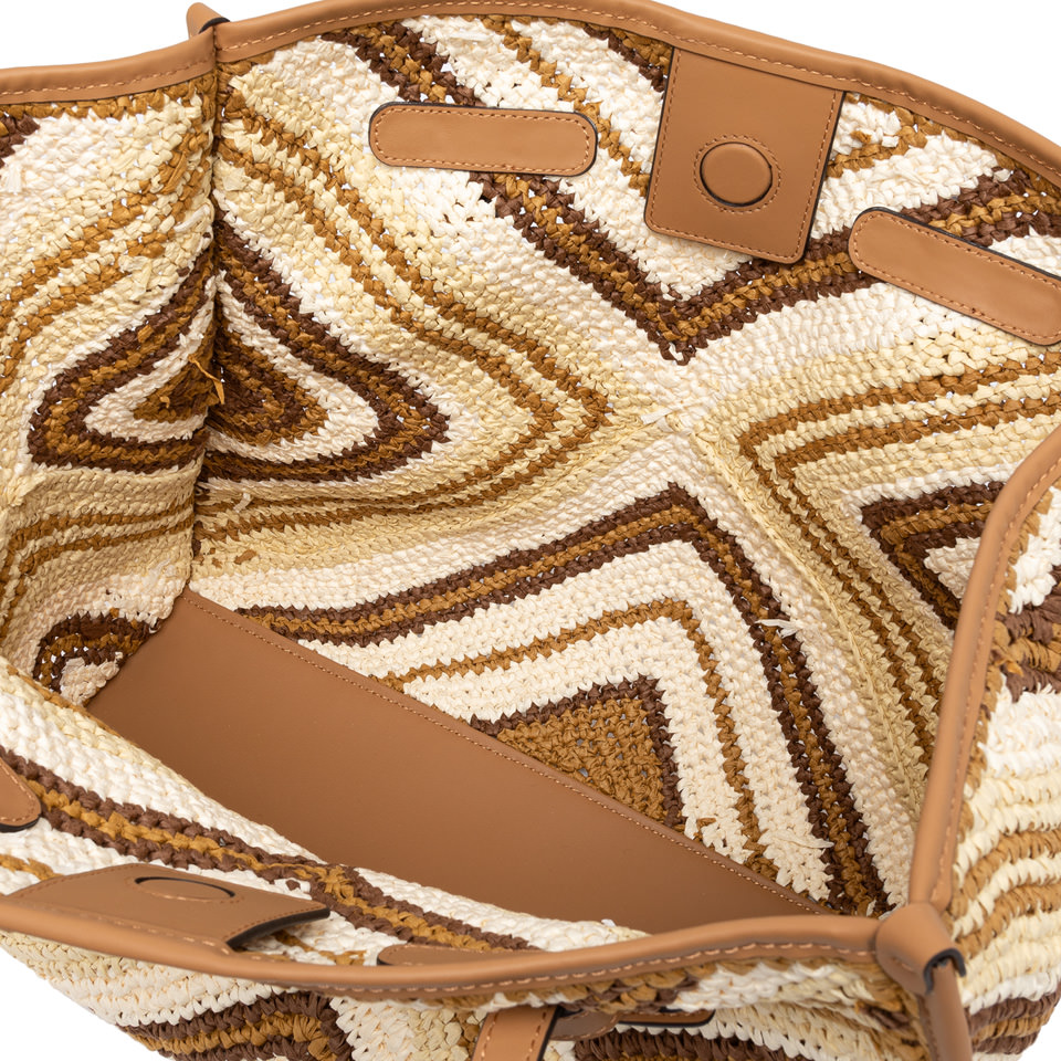 GIANNI CHIARINI Сумка-тоут Marcella Essaouira из марокканской рафии с оригинальным этническим узором