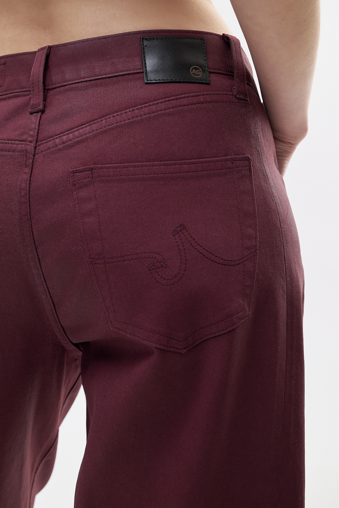 Adriano Goldschmied Джинсы Hattie свободного кроя с боковыми вставками из специального вощеного денима оттенка бордо