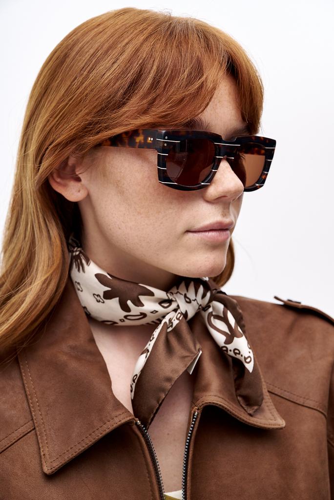 OTTOD'AME Платок-каре из натурального шелка с фирменным принтом "Бандана"