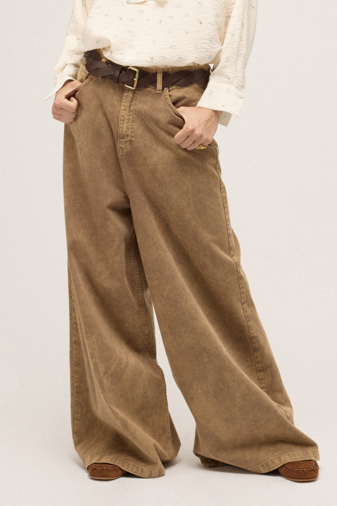 OTTOD'AME Джинсы супер широкого кроя из стираного денима с эффектом тай-дай