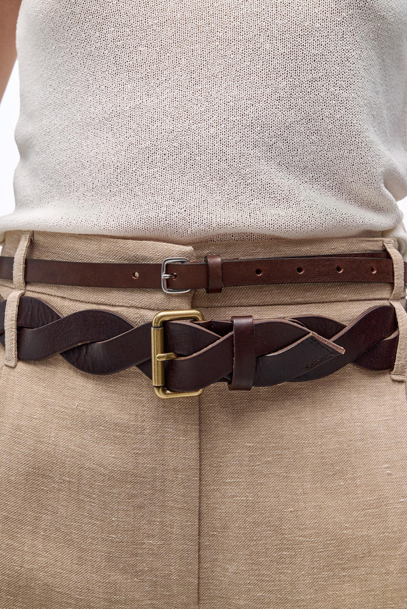 OTTOD'AME Ремень плетеный из натуральной кожи оттенка горького шоколада