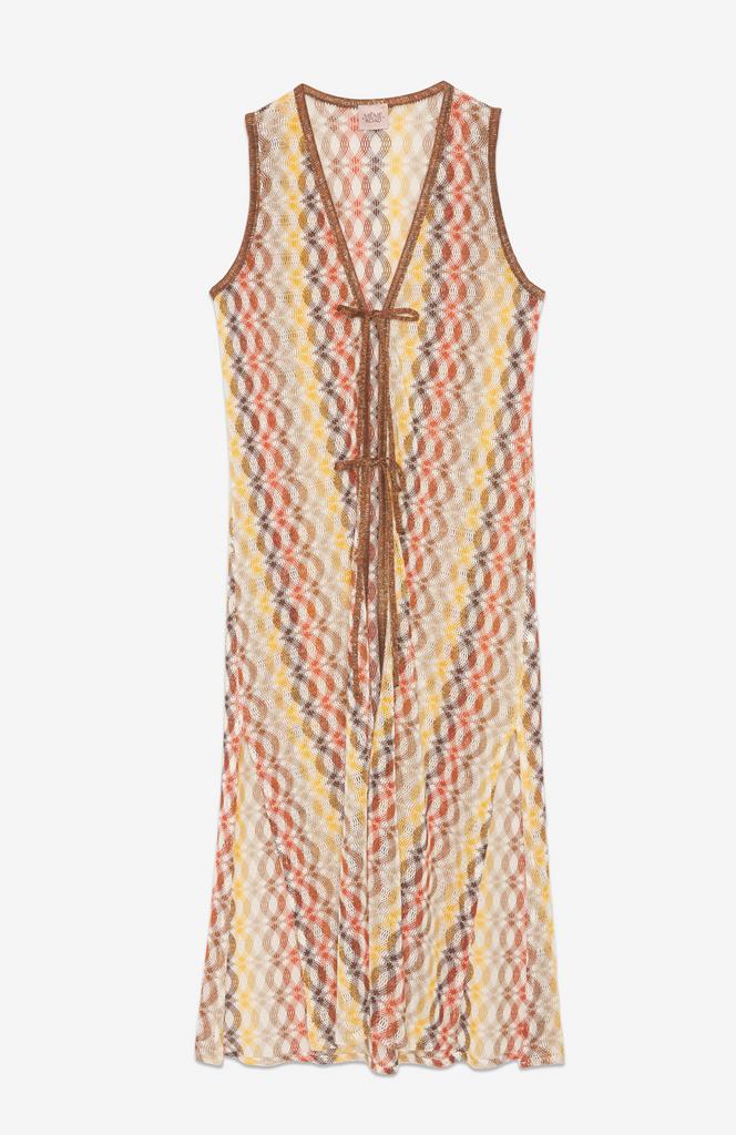 MEME ROAD Жилет ажурной жаккардовой вязки с графическим узором мультиколор