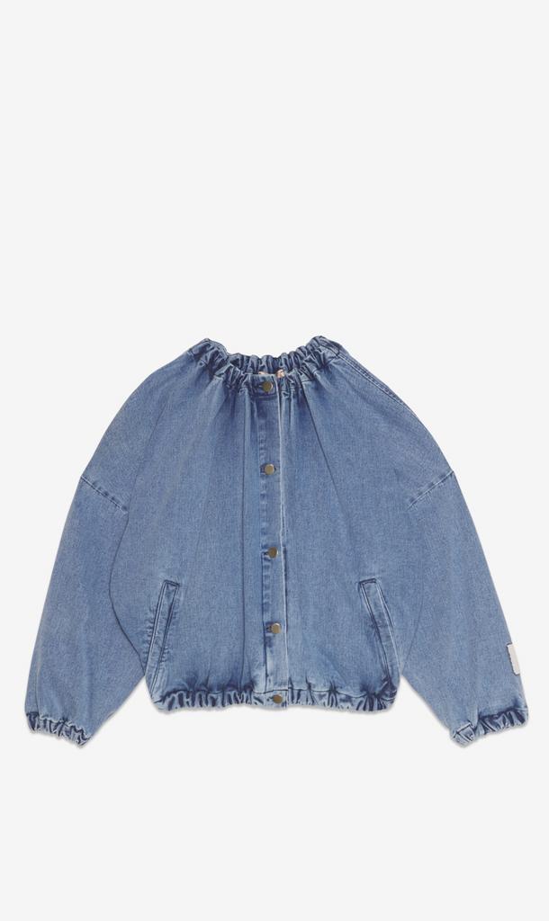 MEME ROAD Джинсовая куртка-бомбер с кулиской по горловине