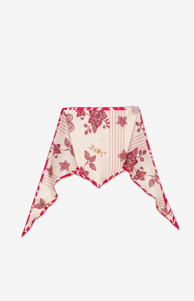 MEME ROAD Платок-косынка из натурального шелка с фирменным принтом