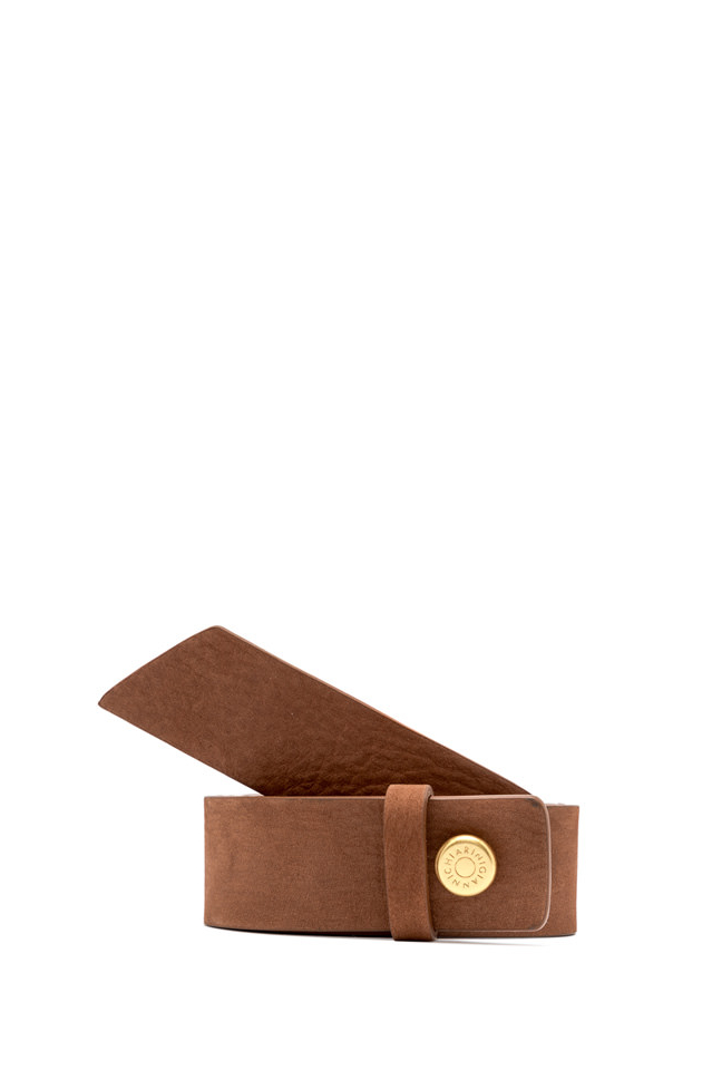 GIANNI CHIARINI Ремень-лента из натуральной кожи оттенка карамели