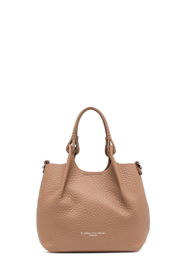 GIANNI CHIARINI Сумка DUA mini из премиальной зернистой кожи оттенка карамели