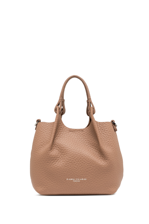 GIANNI CHIARINI Сумка DUA mini из премиальной зернистой кожи оттенка карамели
