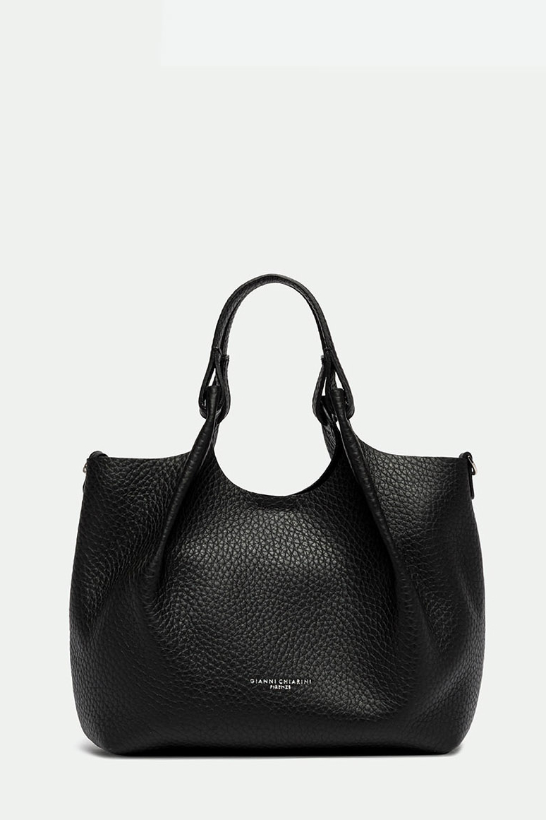 GIANNI CHIARINI Сумка DUA из премиальной зернистой кожи черного цвета