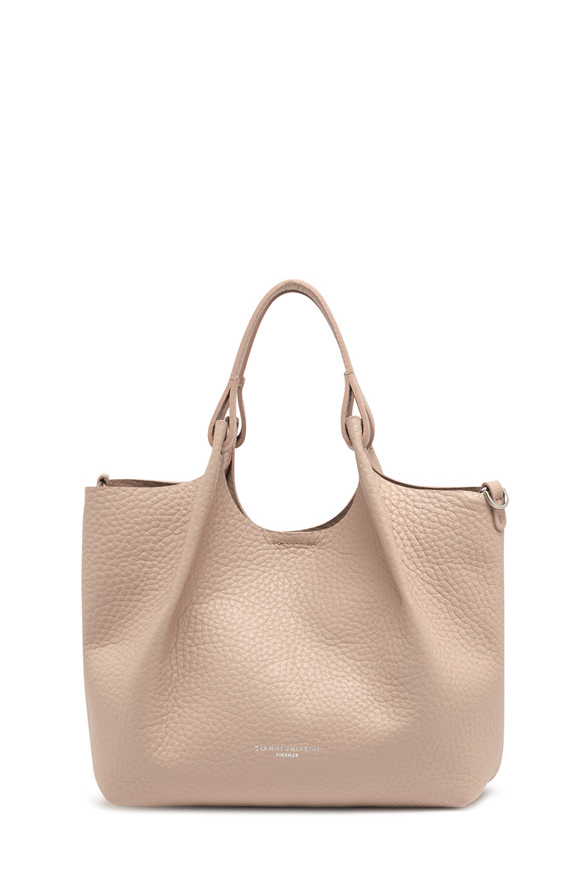 GIANNI CHIARINI Сумка DUA из премиальной зернистой кожи оттенка гималайской соли
