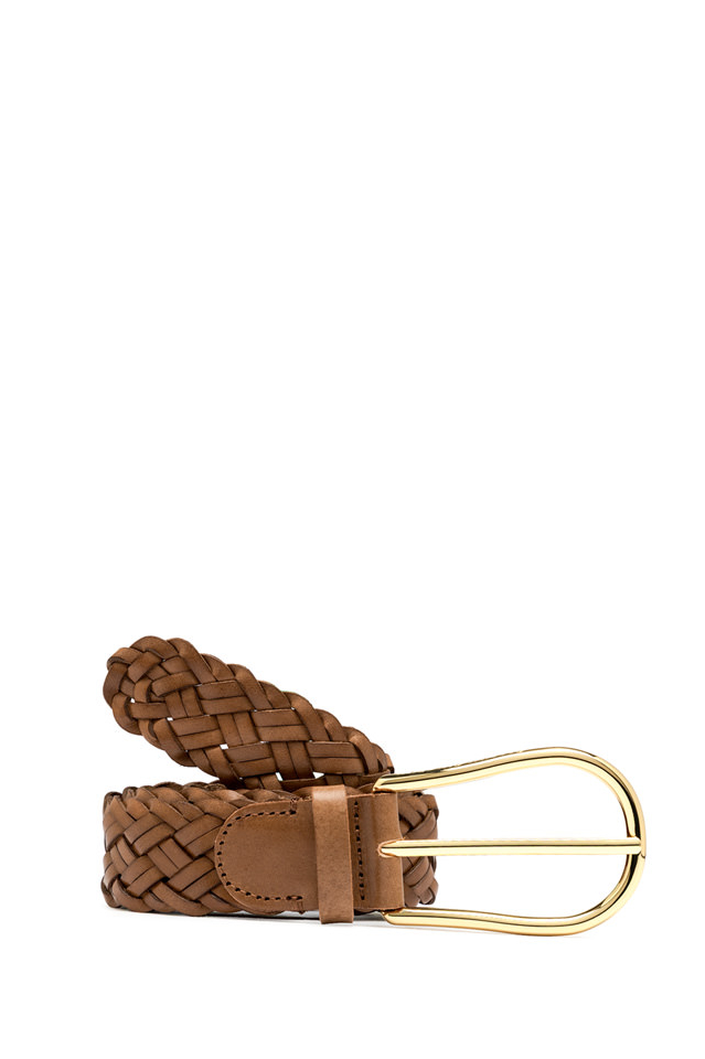 GIANNI CHIARINI Ремень из плетеной кожи оттенка коньяка