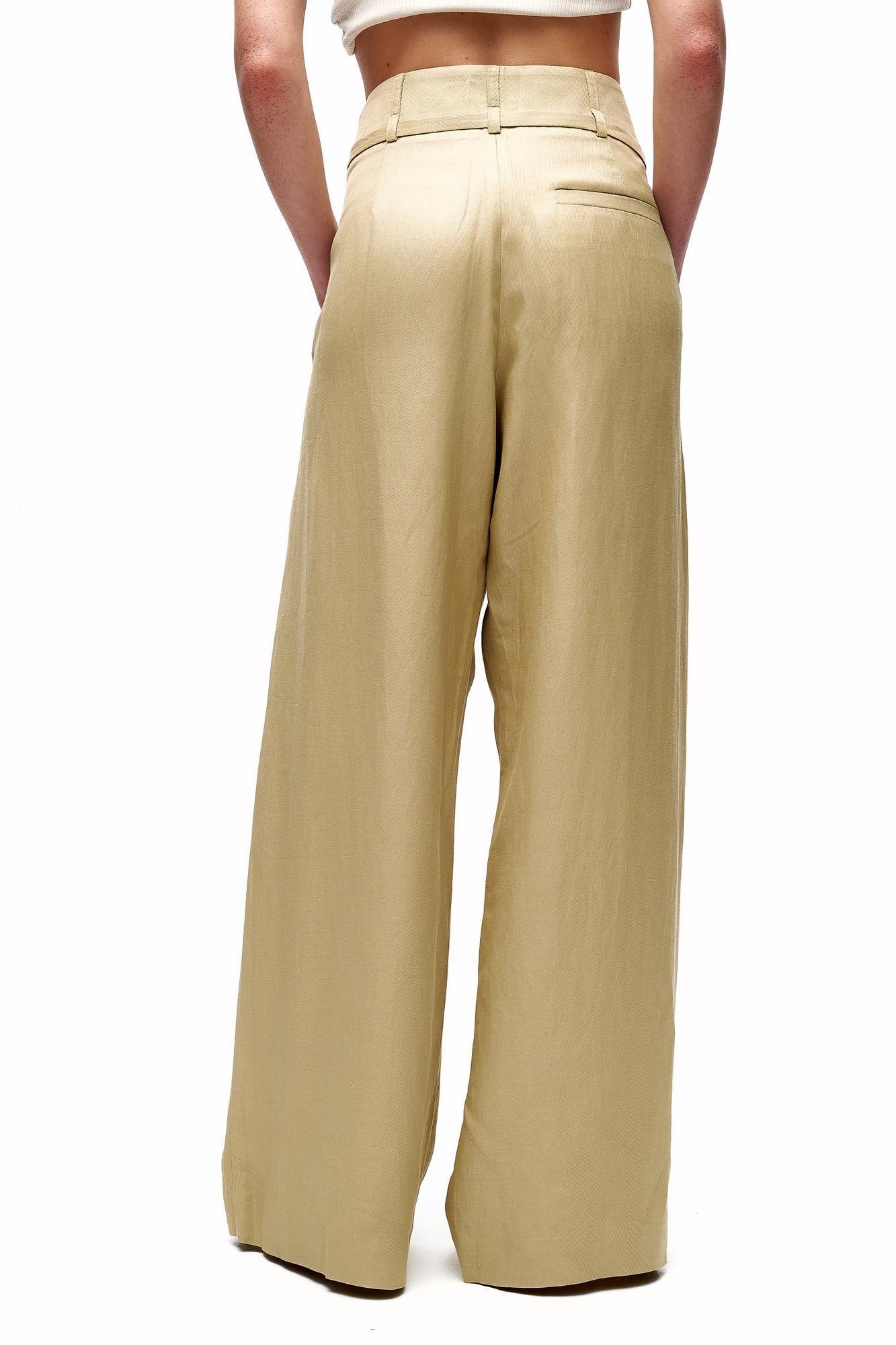 TELA Брюки FLAVIO из бленда льна и вискозы оттенка кунжута
