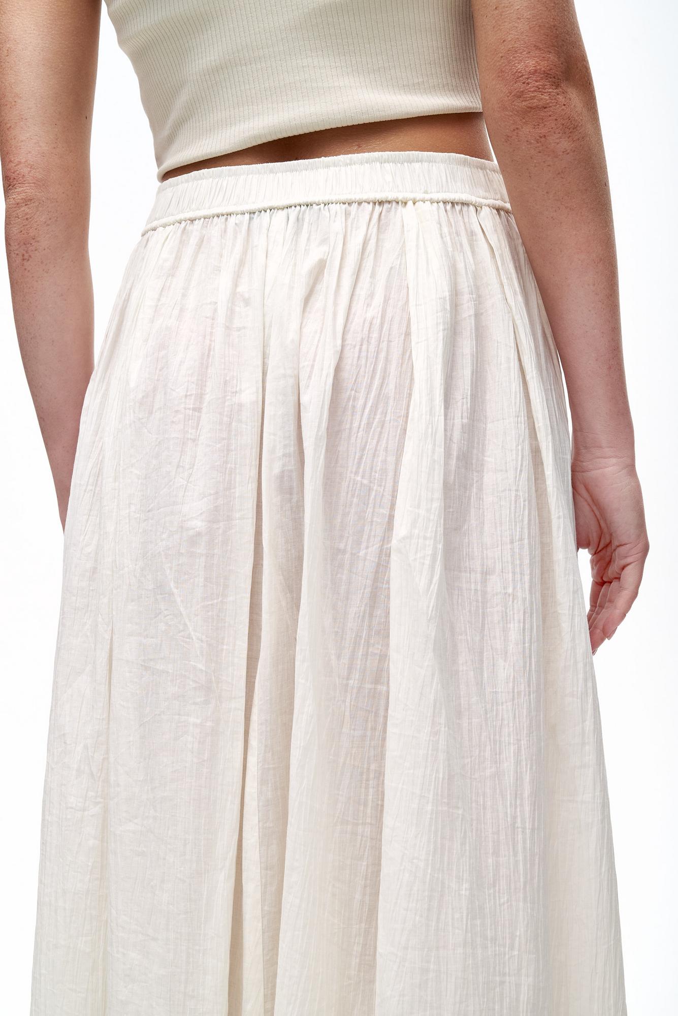TELA Юбка COSTA длины макси из жатого хлопка оттенка ванили